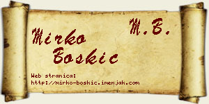Mirko Boškić vizit kartica